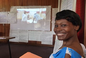 Chimwemwe Sumani, from the Malawi National Library Service, at the MDE workshop in December 2010