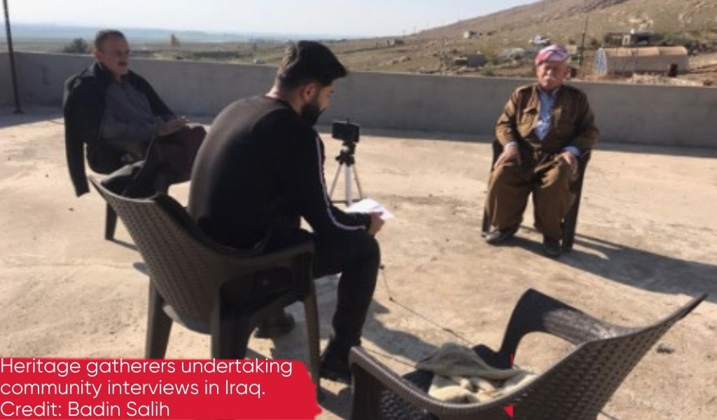 Heritage gatherers conducting video interview in Iraq. Credit: Badin Salih