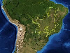 The Cerrado region of Brazil lies in the eastern part of the country.